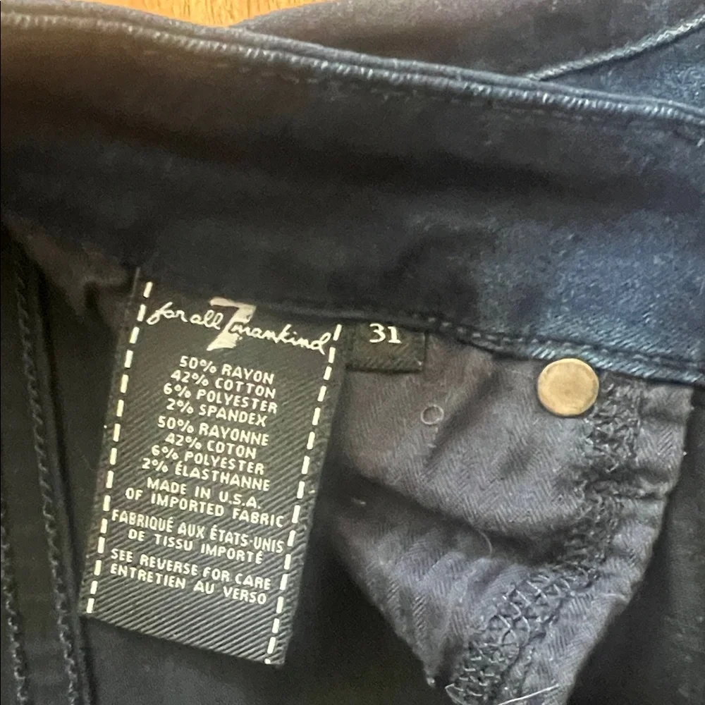 7 For All Mankind the Mid Rise Skinny Jeans Dark Blue.